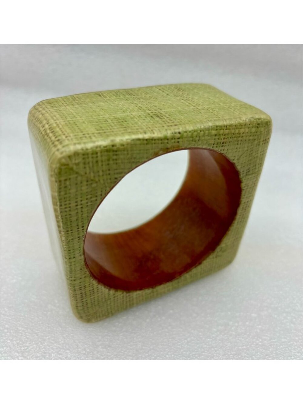 1980s Chunky Woven Straw Print Resin Bracelet - Picture 3 of 7